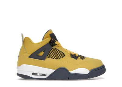 Pre-owned Jordan 4 Retro Lightning (2021) Sneakers In Tour Yellow/white/dark Blue Grey