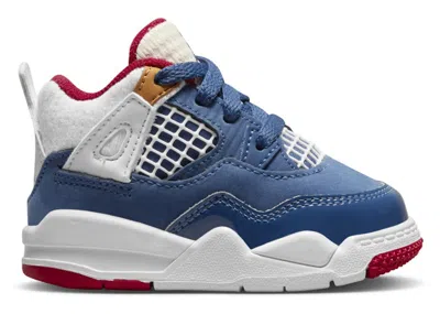 Pre-owned Jordan 4 Retro Messy Room Sneakers In French Blue/white/gym Red