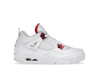 Pre-owned Jordan 4 Retro Metallic Red Sneakers In White/university Red/metallic Silver In Multi