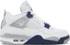 Jordan 4 Retro Midnight Navy In White