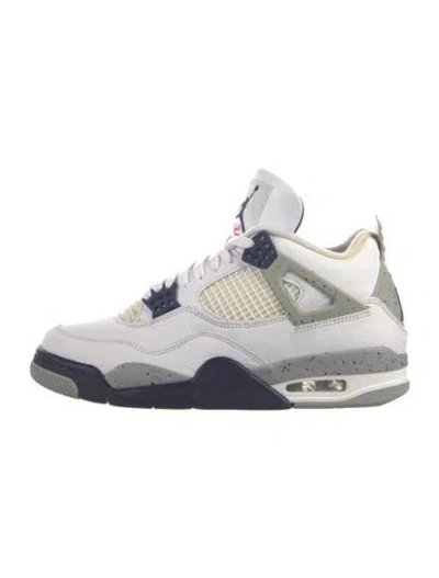 Pre-owned Jordan 4 Retro Midnight Navy Sneakers In White