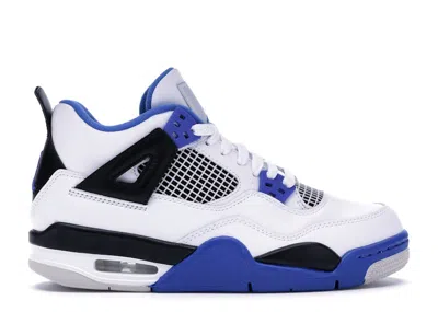 Pre-owned Jordan 4 Retro Motorsports (2017) Sneakers In White/game Royal/black