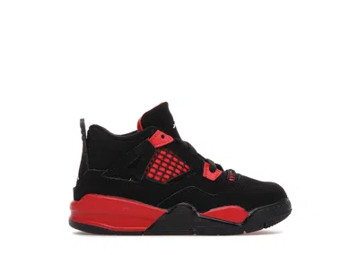 Pre-owned Jordan 4 Retro Red Thunder Sneakers In Black