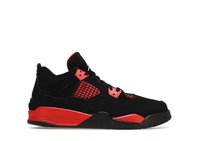 Pre-owned Jordan 4 Retro Red Thunder Sneakers In Black