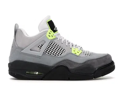 Pre-owned Jordan 4 Retro Se 95 Neon Sneakers In Cool Grey/volt/wolf Grey