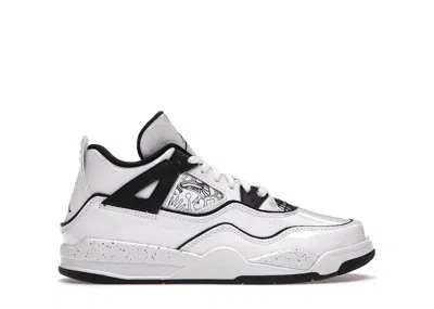 Pre-owned Jordan 4 Retro Se Diy Sneakers In White/black/volt In Multi