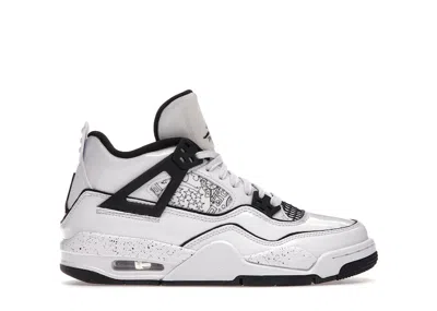 Pre-owned Jordan 4 Retro Se Diy Sneakers In White/black/volt