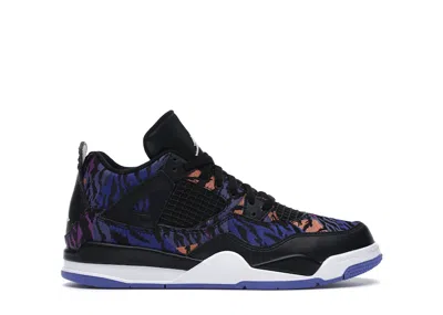 Pre-owned Jordan 4 Retro Sneakers In Black/white/rush Violet