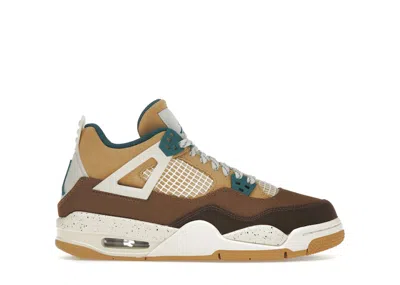Pre-owned Jordan 4 Retro Sneakers In Cacao Wow/geode Teal/ale Brown