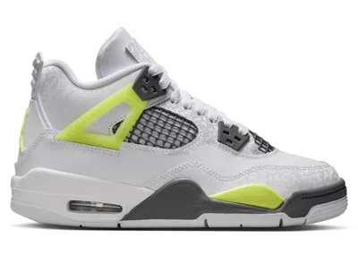 Pre-owned Jordan 4 Retro Sneakers In White/light Lemon Twist/light Graphite In Multi