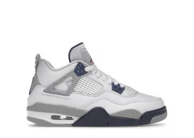 Pre-owned Jordan 4 Retro Sneakers In White/midnight Navy Blue/light Smoke Grey In Multi