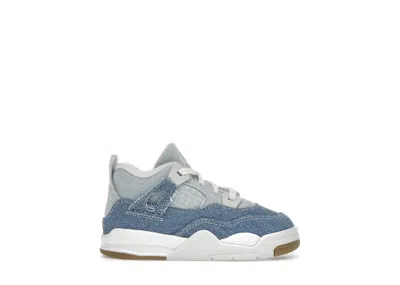 Pre-owned Jordan 4 Retro Tex Denim Sneakers In Sail/gum Light Brown/worn Blue