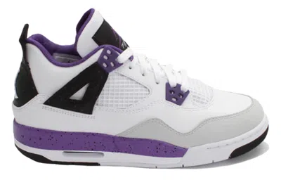 Pre-owned Jordan 4 Retro Violet (gs) In White/white-ultrvlt-ntrl Grey