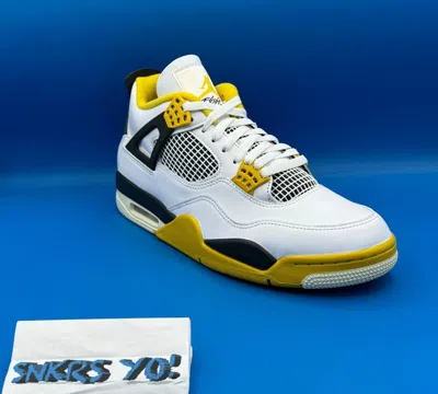 Pre-owned Jordan 4 Retro Vivid Sulfur (aq9129-101) Size 12 (men's 10.5) In White