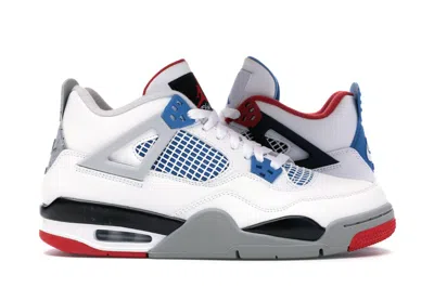 Pre-owned Jordan 4 Retro What The Sneakers In White/military Blue/fire Red
