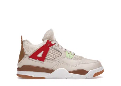 Pre-owned Jordan 4 Retro Where The Wild Things Are Sneakers In Pearl White/dark Driftwood/gym Red