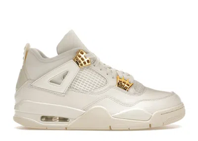 Pre-owned Jordan 4 Retro (women's) Sneakers In Sail/metallic Gold/black