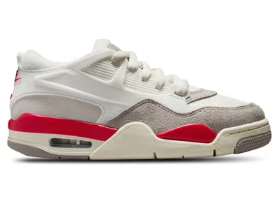 Pre-owned Jordan 4 Rm Fire Red Sneakers In Sail/college Grey/coconut Milk