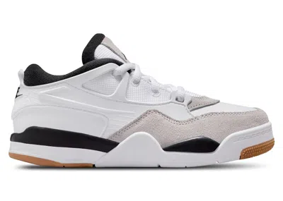 Pre-owned Jordan 4 Rm Military Black Sneakers In White/neutral Grey/gum Medium Brown