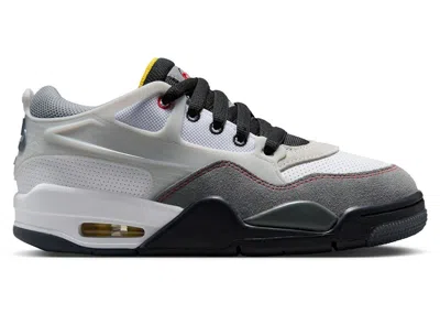 Pre-owned Jordan 4 Rm Premium Fire Red Sneakers In White/black/smoke Grey