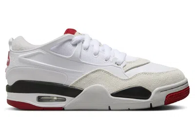 Pre-owned Jordan 4 Rm Varsity Red Sneakers In White/black/neutral Grey