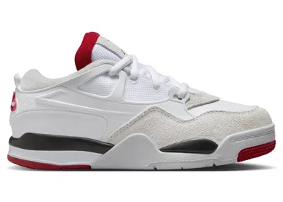 Pre-owned Jordan 4 Rm Varsity Red Sneakers In White/black/neutral Grey