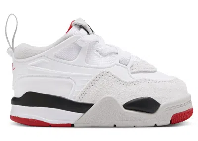 Pre-owned Jordan 4 Rm Varsity Red Sneakers In White/black/neutral Grey