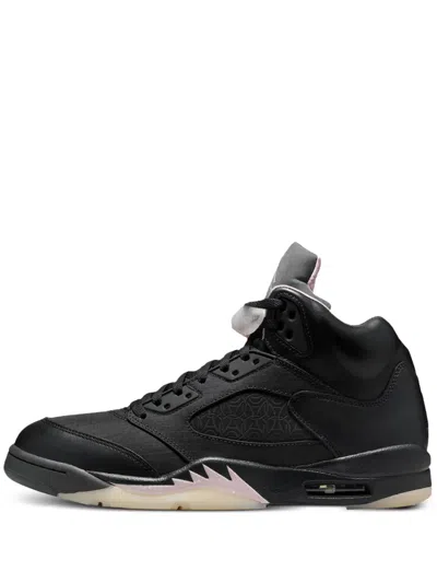 Jordan 5 Embossed Air Trainers In Black