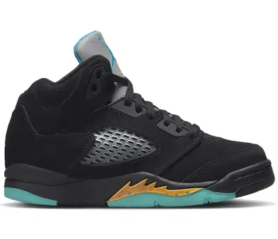 Pre-owned Jordan 5 Retro Aqua Sneakers In Black/aquatone/taxi