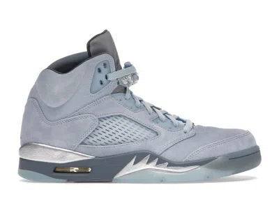 Pre-owned Jordan 5 Retro Bluebird (women's) Sneakers In Photo Blue/football Grey/metallic Silver
