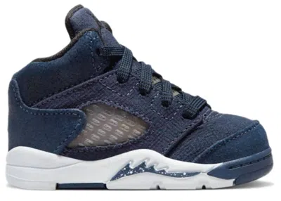 Pre-owned Jordan 5 Retro Georgetown Sneakers In Midnight Navy Blue/black/football Grey In Multi
