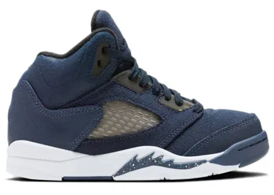 Pre-owned Jordan 5 Retro Georgetown Sneakers In Midnight Navy Blue/black/football Grey