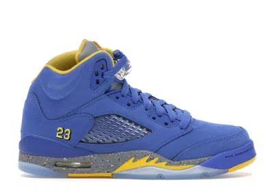 Pre-owned Jordan 5 Retro Laney Sneakers In Varsity Royal/varsity Maize/light Charcoal