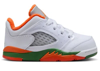 Pre-owned Jordan 5 Retro Low Miami Hurricanes Sneakers In Football Grey/brilliant Orange/pine Green