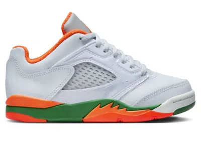 Pre-owned Jordan 5 Retro Low Miami Hurricanes Sneakers In Football Grey/brilliant Orange/pine Green
