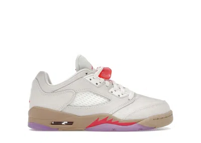 Pre-owned Jordan 5 Retro Low Peanut Butter & Jelly Sneakers In Pale Ivory/fusion Red/desert In Multi