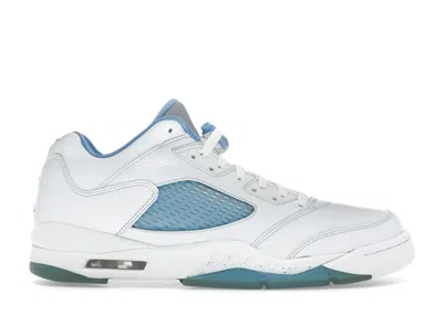 Pre-owned Jordan 5 Retro Low (women's) Sneakers In White/university Blue/team Red In Multi