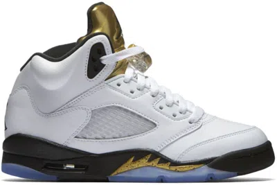 Pre-owned Jordan 5 Retro Olympic (2016) Sneakers In White/black/metallic Gold Coin