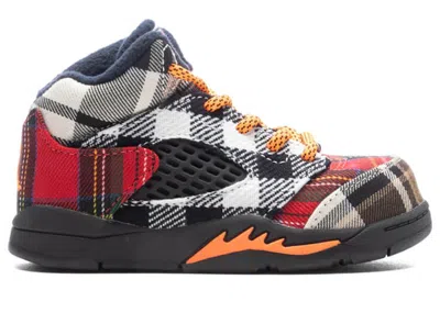 Pre-owned Jordan 5 Retro Plaid Sneakers In Black/total Orange/dark Obsidian