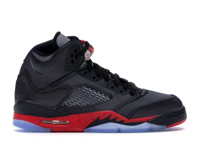 Pre-owned Jordan 5 Retro Satin Bred Sneakers In Black/university Red