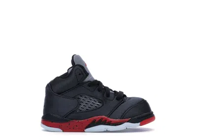 Pre-owned Jordan 5 Retro Satin Bred Sneakers In Black/university Red In Multi