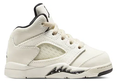 Pre-owned Jordan 5 Retro Se Black Sneakers In Sail/light Orewood Brown/coconut Milk