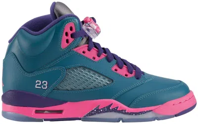 Pre-owned Jordan 5 Retro Sneakers In Tropical Teal/white/digital Pink In Multi