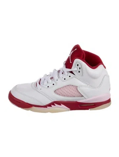 Pre-owned Jordan Babies' 5 Retro Toddler Girls' High-top Sneakers In White
