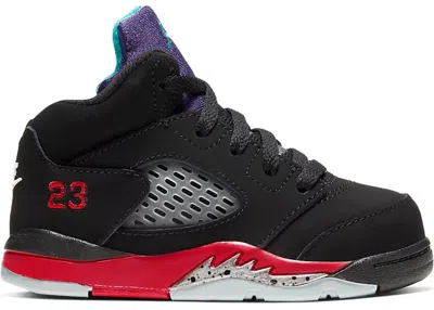 Pre-owned Jordan 5 Retro Top 3 Sneakers In Black/fire Red/grape Ice
