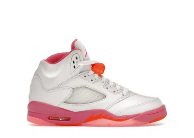 Pre-owned Jordan 5 Retro Wnba Sneakers In White/pinksicle/safety Orange