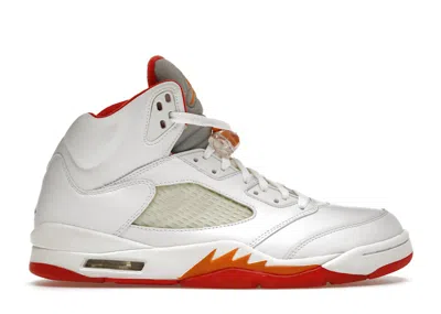 Pre-owned Jordan 5 Retro (women's) Sneakers In White/fire Red/sunset