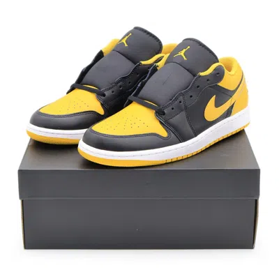Pre-owned Jordan 553558-072 Nike Air  1 Low Yellow Ochre Black White Gold Mandarin (men's)