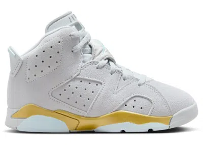 Pre-owned Jordan 6 Retro Craft Paris Olympics Pearl Sneakers In Pure Platinum/glacier Blue/metallic Gold