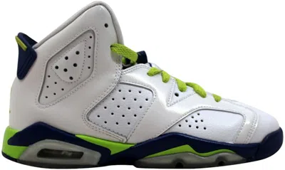 Pre-owned Jordan 6 Retro Fierce Green Sneakers In White/frc Grn/dp Royal Bl